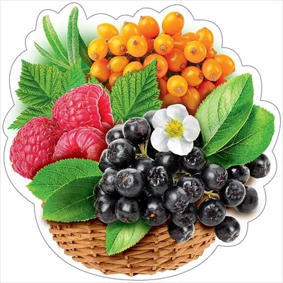 Украшение на скотче "Ягоды в лукошке" Горчаков 190 01058