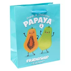 Optima Пакет подарочный с глянцевой ламинацией 11,5-14,5*6 см (S) Дружелюбная папайя ,128г  ПКП-6295