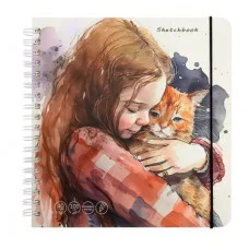 Скетчбук 40л. ОБНИМУ С ЛЮБОВЬЮ 40-9973 7БЦ 16,5х16,5