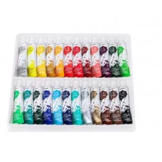 Краски акриловые художественные матовые (АК-9496) набор 24 цветов, 12 мл, в алюм.тубе АК-9496