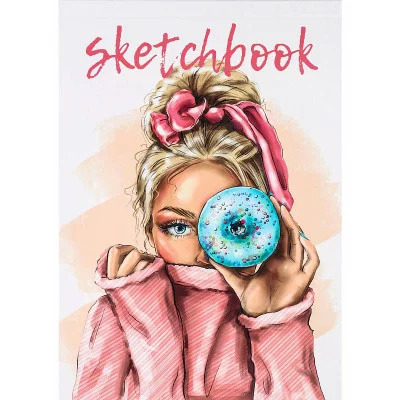 Скетчбук Девушка и пончик А5, 48л, КБС (офсет) С48-4192