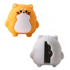 Точилка пластиковая CUTE CAT, 1 отверстие для заточки, без контейнера для стружки, ассорти 2 цвета, M-6724