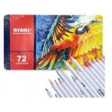 Карандаши 72 цв. Nyoni AN-46 Профессиональные акварельные, деревянные, заточенные, в металлической пенале, кисть в комплекте, N2900 331947