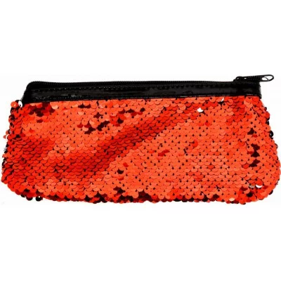 Пенал-косметичка ЧЕШУЯ КРАСНАЯ  (ПН-3478) с пайетками 19,5х9,5
