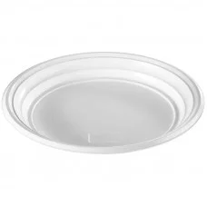 Тарелки одноразовые OfficeClean, набор 100шт., эконом, ПС, белые, бессекционные, 20,5см 246538