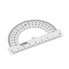 Транспортир 8см, 180° СТАММ, пластиковый, прозрачный, бесцветный 351482