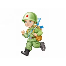 Плакат фигурный А3 Империя Поздравлений Мальчик в каске с автоматом 29978