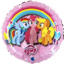 Шар (18\'\'/46 см) Круг, My Little Pony, Дружные Лошадки, Розовый, 1 шт. L18024