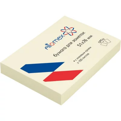 Блок самоклеящийся стикеры 51*76 100л желтый ATTOMEX 2010301 581571