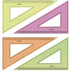 Треугольник 30°, 23см Стамм, прозрачный флуоресцентный, 4цв. Стамм 028402