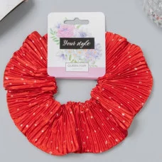 Резинка для волос "Орбита" жатка крапинки 12см красный 10679867