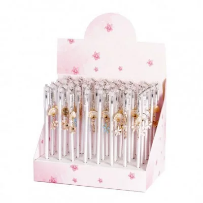 Ручка шариковая, Alingar "Веер", синяя, 0,7 мм, прозрачный пластиковый корпус AL7826