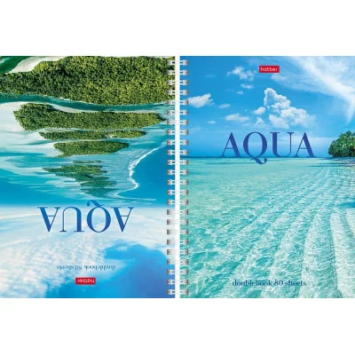Тетрадь двойная с твердой обложкой 80л А5ф 145X205мм клетка 65г/кв.м на гребне-Душа океана- ТК8425