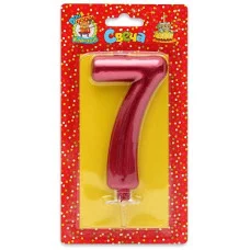 Свеча для торта Красный металлик (большая) Цифра 7 С-1859 466-5-305-41859-0