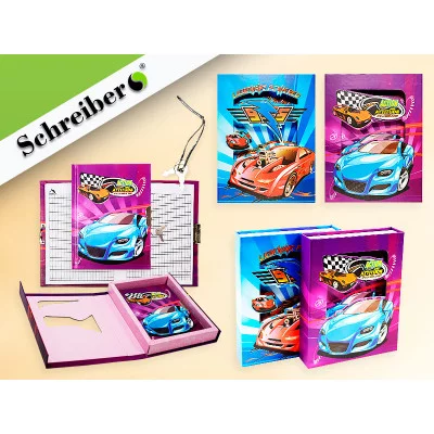 Записная книжка S 1947 детская с замочком МАШИНЫ 18х13,5 см 1949