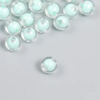 Бусины пластик "Зелёные" глянец набор 20 гр  d=0,8 см   7674697