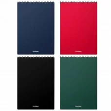 Блокнот с пластиковой обложкой на спирали ErichKrause Classic, ассорти, А4, 60 листов, клетка 49676