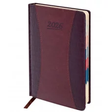Ежедневник датированный 2026 А5 148х218 мм, GALANT "CombiContract", под кожу, коричневый, 117487