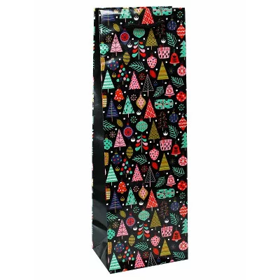 Пакет подарочный с глянцевой ламинацией 12x36x8,5 см (Bottle) Новогодняя кутерьма, 157 г ПКП-8628