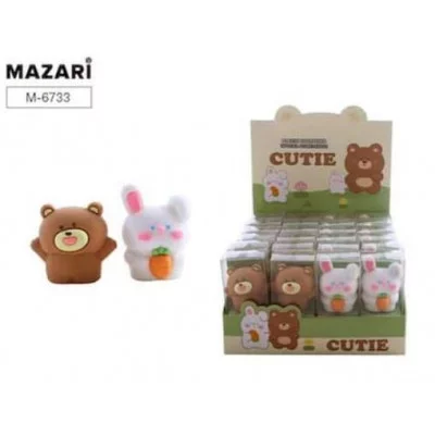 Точилка пластиковая CUTIE, 1 отверстие для заточки, ассорти 2 дизайна, ПВХ-упаковка M-6733