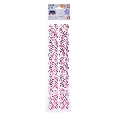 Стразы-наклейки M-8797 пластик. АССОРТИ-10,27.5*7см,6 дизайнов ОПП-упаковка с европодвесом