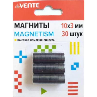 Магниты ферритовые 10*3мм MAGNETISM 30шт/уп черный DEVENTE 8000400 857583