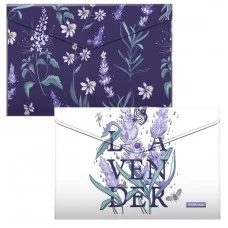 Набор из 4 папок-конвертов на кнопке пластиковых ErichKrause Lavender A4 ассорти 54781