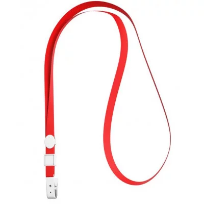 Лента для бейджа ErichKrause 38 см, пластиковый клип, красный 63744