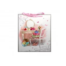 Dream cards Пакет подарочный с глянц.лам.и глиттером 32х26х12 см (L)Женская мечта,210г ПП-0220