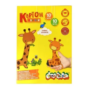 Картон цв. Каляка-Маляка 10 цв. 10 л. мел. с золотом и серебром А4 209х296 мм 200 г/м2 на склейке в папке 206314