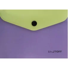 Папка-конверт А6 на кнопке. Пластик матовый 180 мкм, цветной. Инд.уп. OPP Colour Duet. No 2 ПКПФ60216