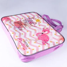 Папка школьника А4 с ручками + твёрдое дно Маленький фламинго печать на ткани ПШ-11