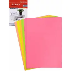 Цветная бумага для офисной техники neon mix Б-0607 А4, 100 л. 5 цветов 20л. 75г