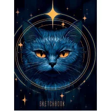 СКЕТЧБУК А5. КОСМИЧЕСКИЙ КОТ (выб.лак,чёрная резинка) 467-0-159-17928-3