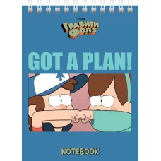 Блокнот 40л А6ф клетка Обл. мелованный картон на гребне -Гравити Фолз- 40Б6В1гр