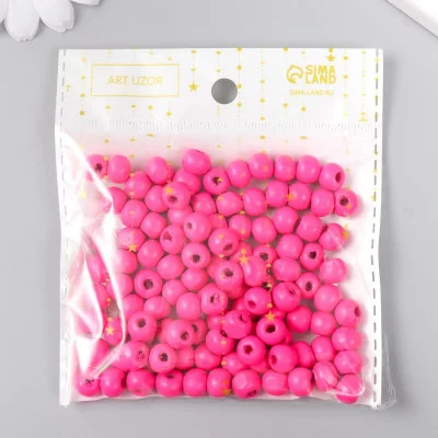 Бусины для творчества дерево "Бронзовый персик" d-0,8 см, набор 20 гр   9463302