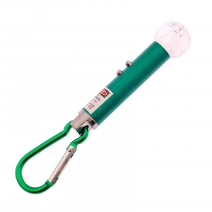 Фонарь с карабином, 2 LED, лазер, микс, 2х2х8.5 см 3725746