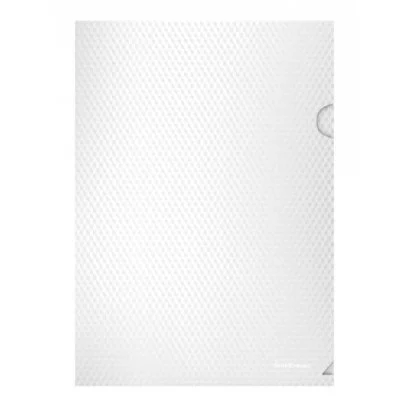 Папка-уголок пластиковая ErichKrause Diamond Total White, A4, полупрозрачный, белый 54873