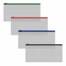 Zip-пакет пластиковый ErichKrause Fizzy Clear с цветной молнией, Travel, прозрачный, ассорти 50328