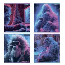 Тетрадь 48л., А5, клетка, Alingar "Big foot, Neon", скрепка, мелованный картон (стандарт), блок офсет AL11223