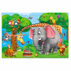 Пазл листовой на подложке. День рождения. 24 детали. 29,5х21 см. ГЕОДОМ