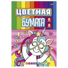TM"Profit"НАБОР ДЛЯ ДЕТ.ТВОР.Бумага цветная   8л. двухст МЕЧТАТЕЛЬНЫЙ ЕДИНОРОГ (08-9318)8,8ц166х240 08-9318