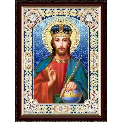 Алмазная мозаика 30х40 см с подр. c част. зап. (блест) Икона Господь Вседержитель №2 (Арт. BH061)