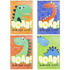 Блокнот А7 16л. на скрепке ЗАБАВНЫЕ ДИНОЗАВРЫ Б16-0524