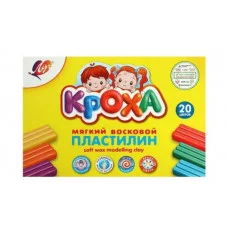 Пластилин восковой 20цв 300г "Кроха" мягкий стек карт упак ЛУЧ 31C 2063-08 040915