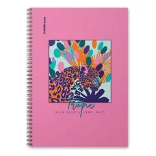 Тетрадь общая ученическая на спирали ErichKrause IQ FineLine Tropical В5 80 листов клетка глянц. ламин. блок 80г/м2 ассорти 62114