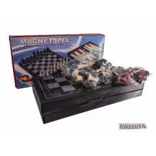 Игра 3 в 1 пластик, на магните (нарды, шашки, шахматы) (19.5х10х3 см) в коробке (Арт. AN02574)