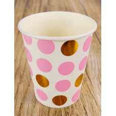 Бумажные стаканы с тиснением Золотая вечеринка, 250 мл, 6 шт ФЛ-2788