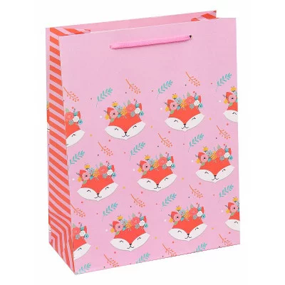 Dream cards Пакет подарочный с мат. лам. Лисичка, розовый 31х42х12 см, 210 г ППК-1963