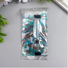 Бисер Чехия "GAMMA" 2.5 x 5 мм  25 г  1-й сорт №30 коричнево-голубой/прозрачный 7188039